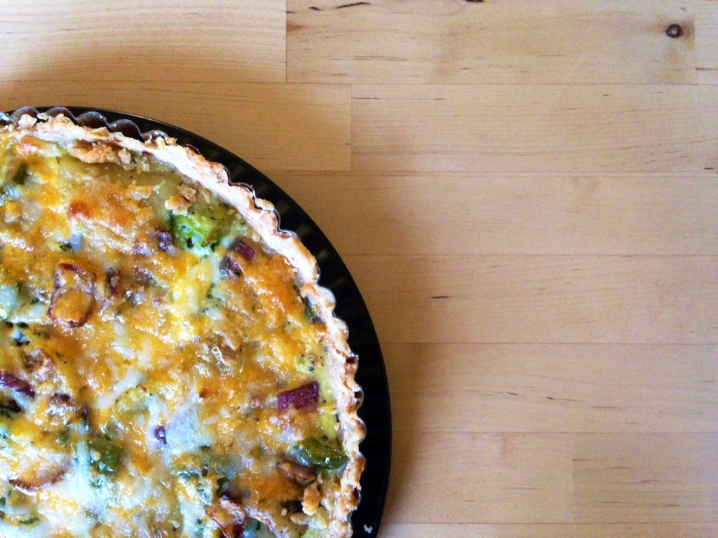 Erin bakes a scrumptious quiche.