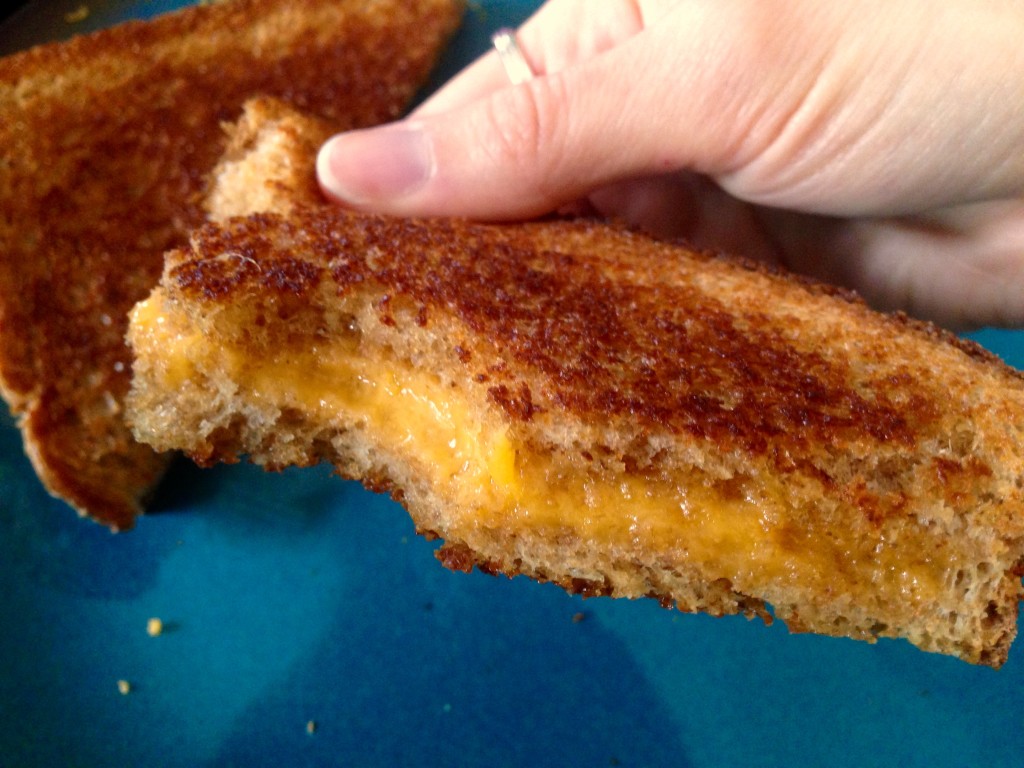 Erin cooks Serena the best grilled cheese.