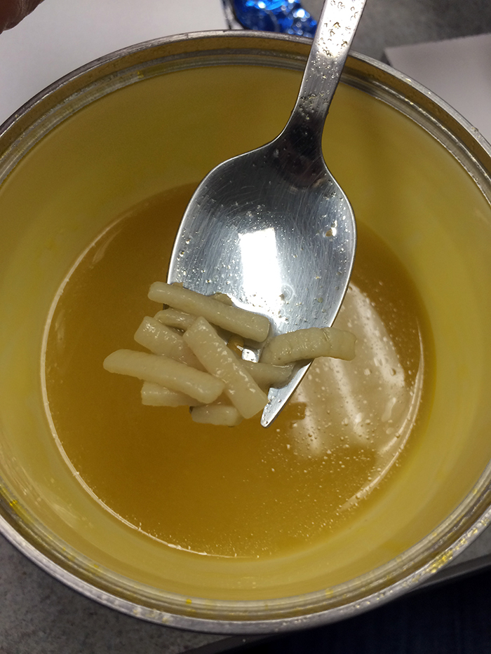 Erin has a run-in with heart healthy chicken noodle soup, where heart healthy apparently means flavorless and disintegrating.