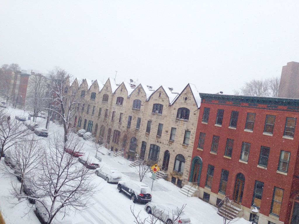 Our neighborhood is snowed in for the 298237565th time this winter. Erin refuses to go sledding.