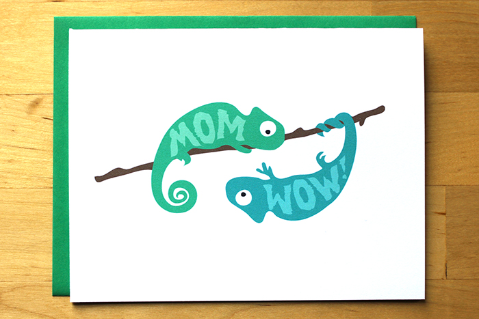 Serena designs some Mother's Day greeting cards. (MOM WOW! Like sham wow, but better.)