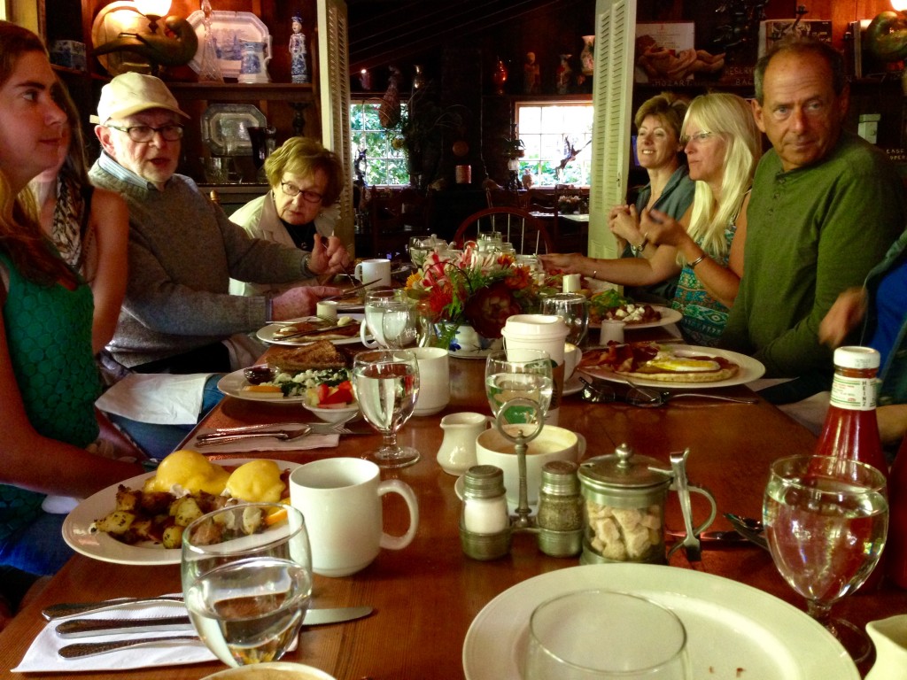 Family breakfast the day before our wedding is a big success, except for the wait staff, who have to contend with excessive noise and special requests.