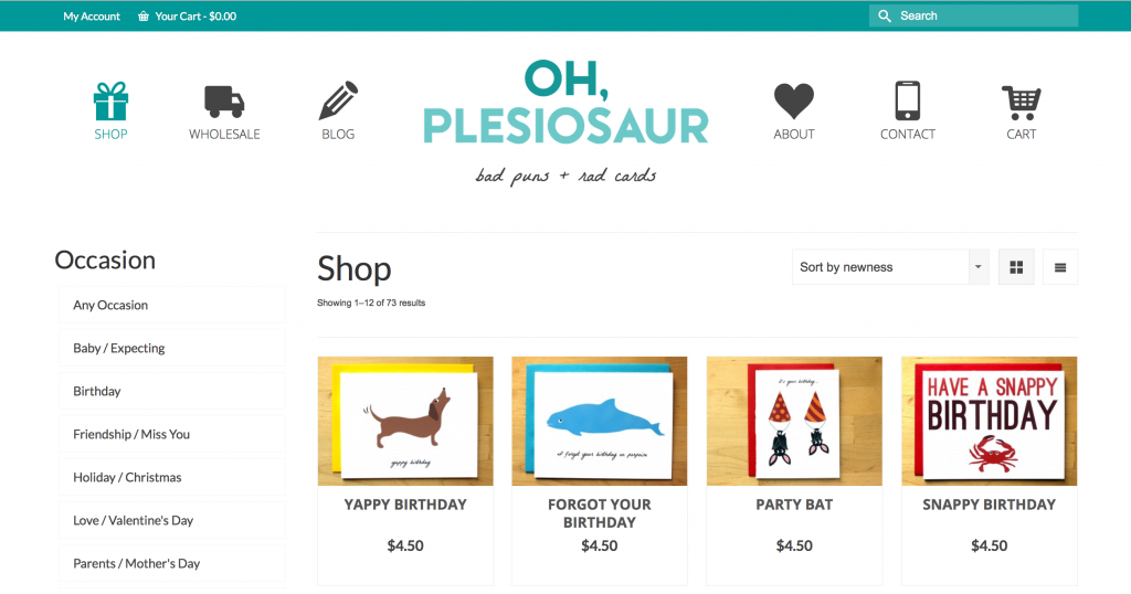 Serena finishes her greeting card website, ohplesiosaur.com!